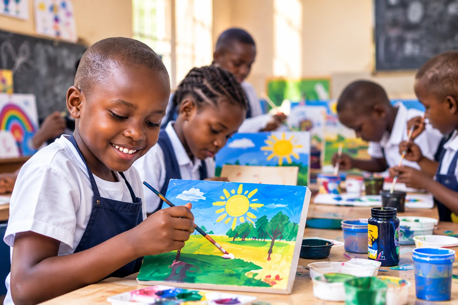 Illustration d'une activité créative avec des enfants